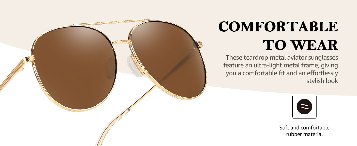 lightweight &amp;amp; comfortable aviator tangle-free sunglasses