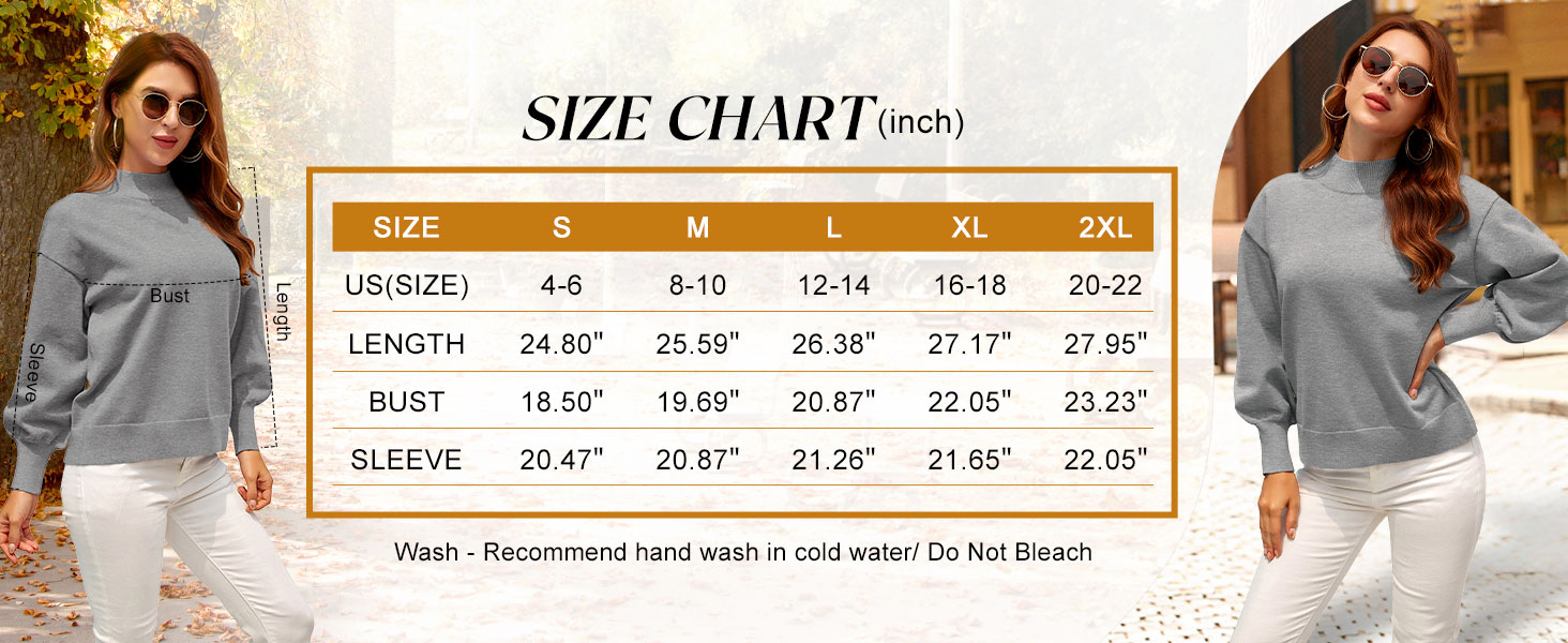Women&amp;amp;amp;amp;#39;s Mock Neck Sweaters Batwing Long Sleeve Loose Pullover Knit Tops