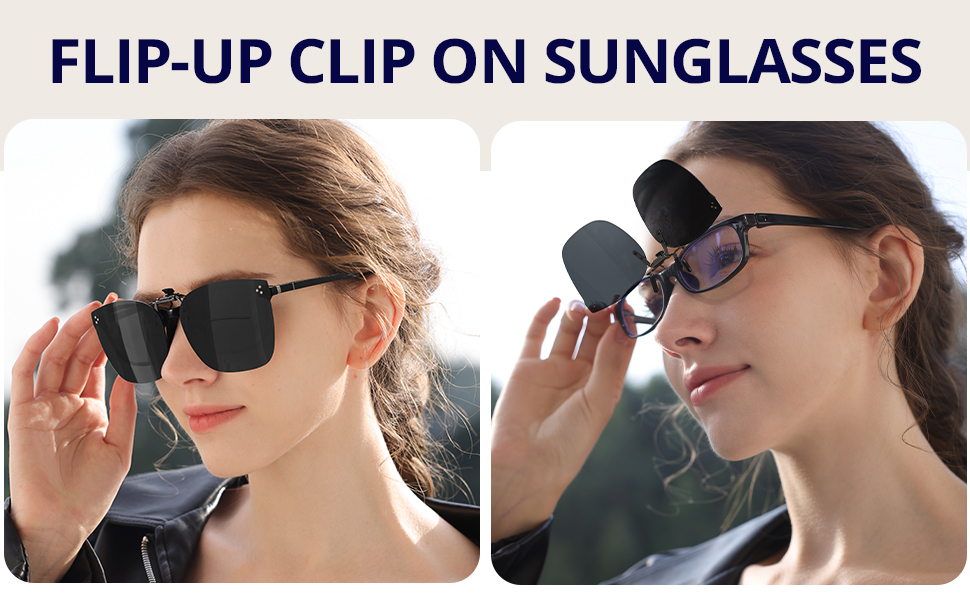 clip on sunglasses model show 