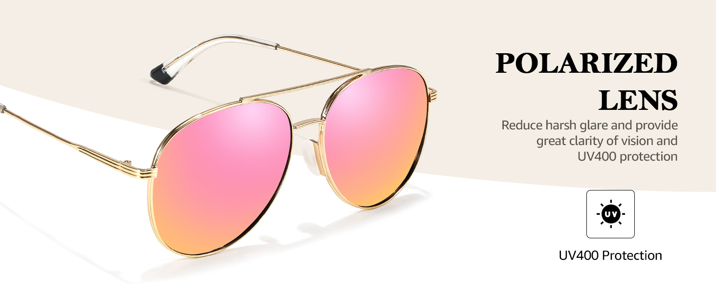 polarized aviator UV400 protection sunglasses