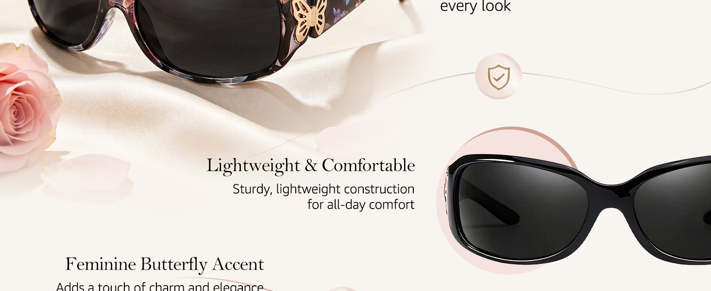 butterfly accents womens sunglasses