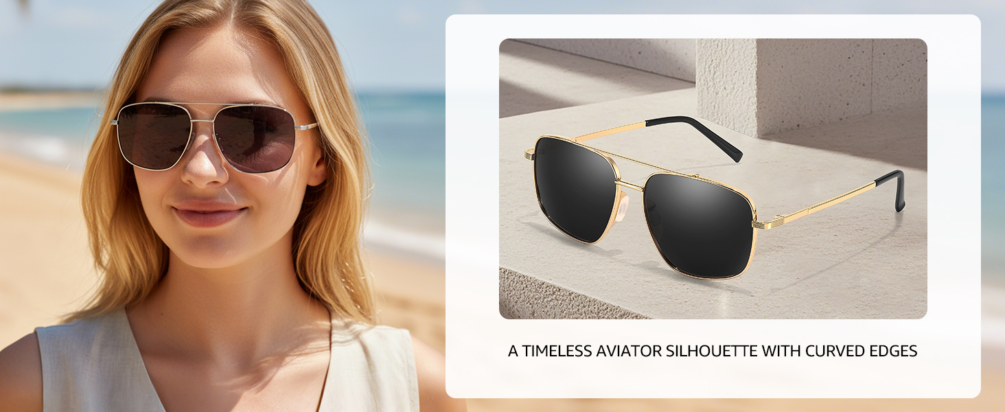 stylish aviator tangle-free design sunglasses