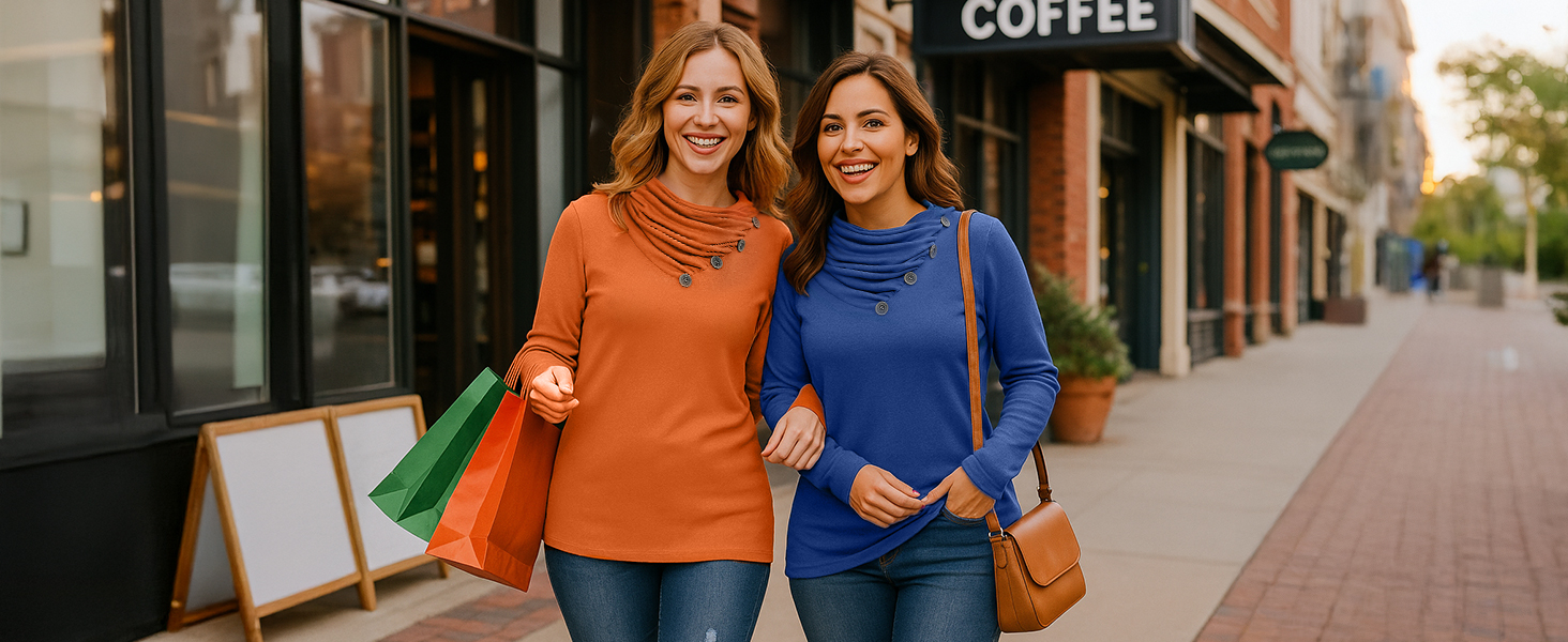 Button Cowl Neck