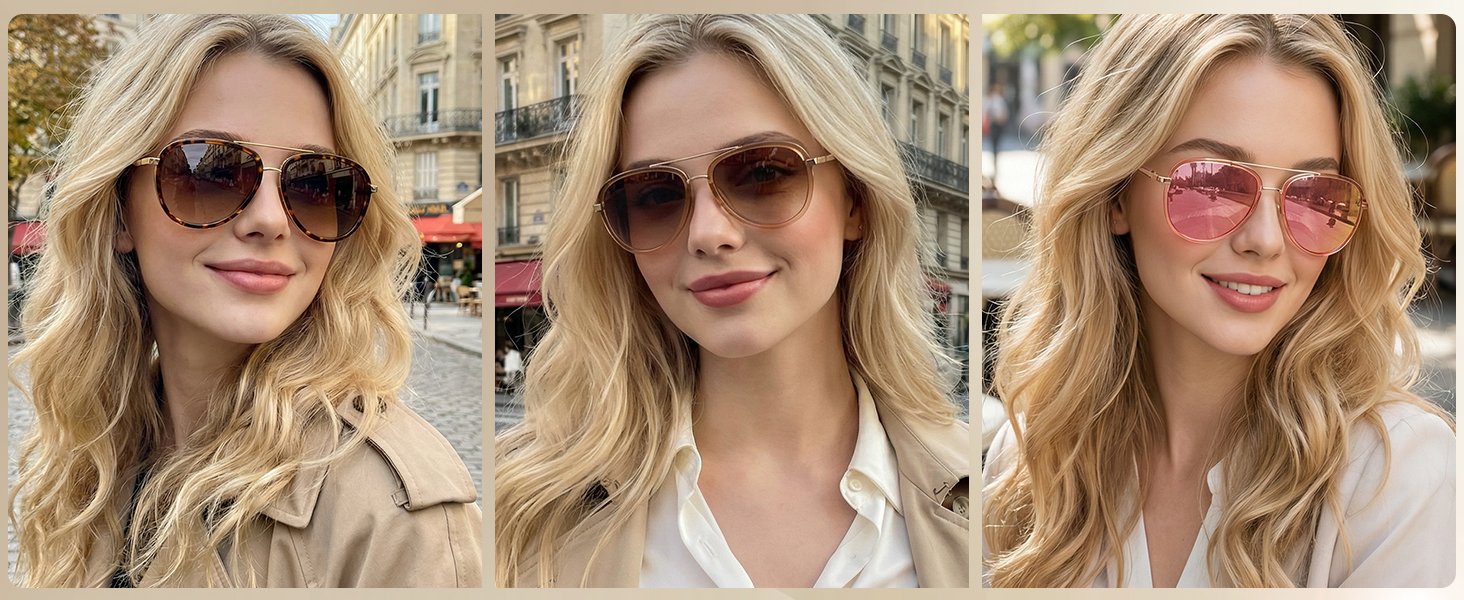 tangle-free design aviator sunglasses