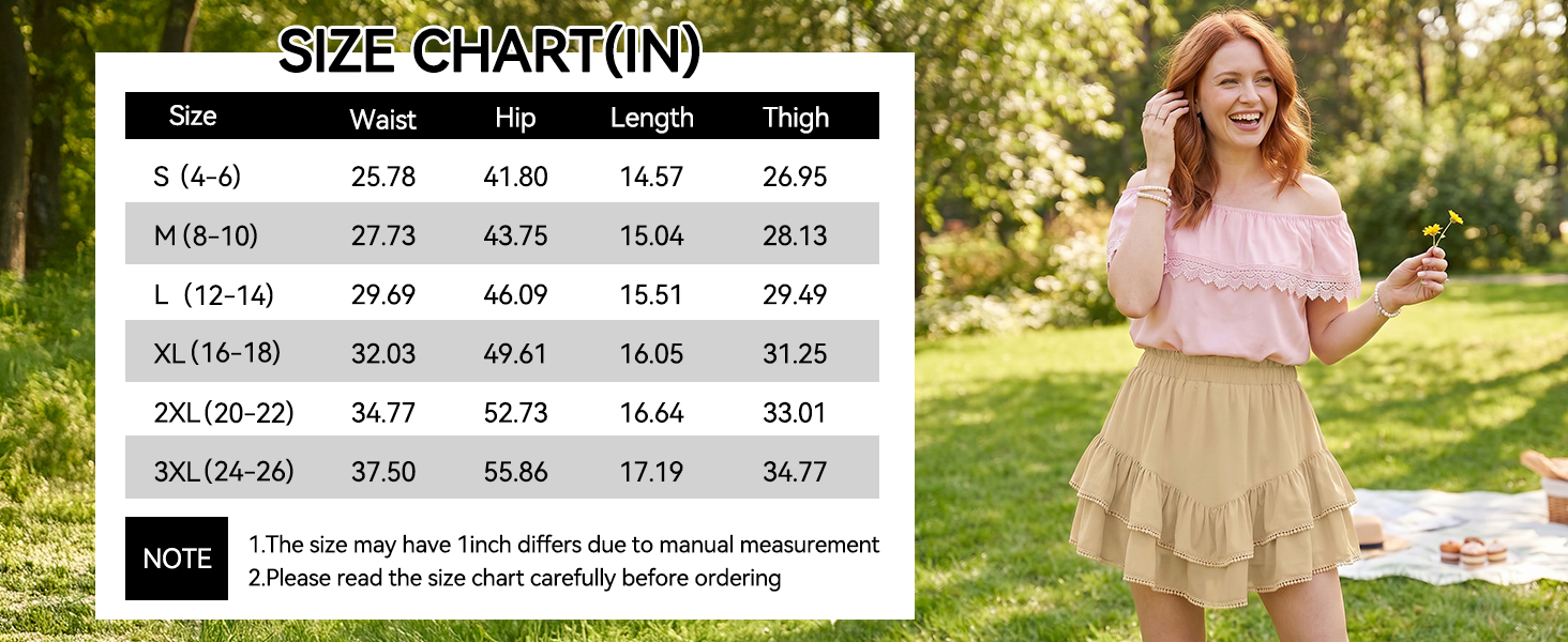 SIZE CHART(IN)