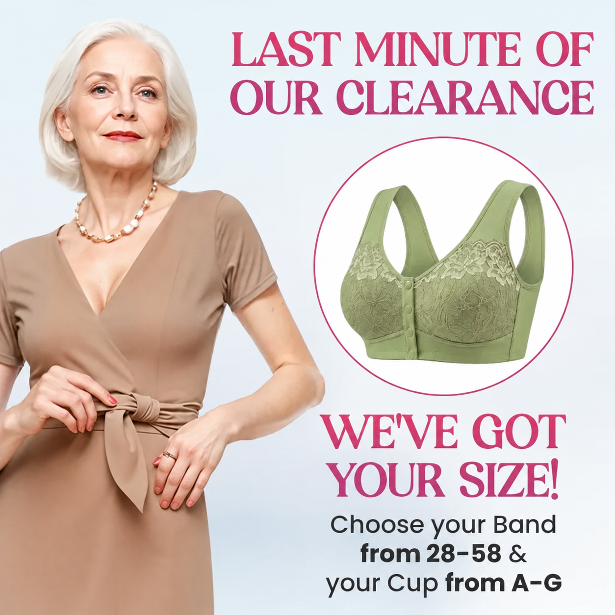 Green lace bra and source size selection overview
