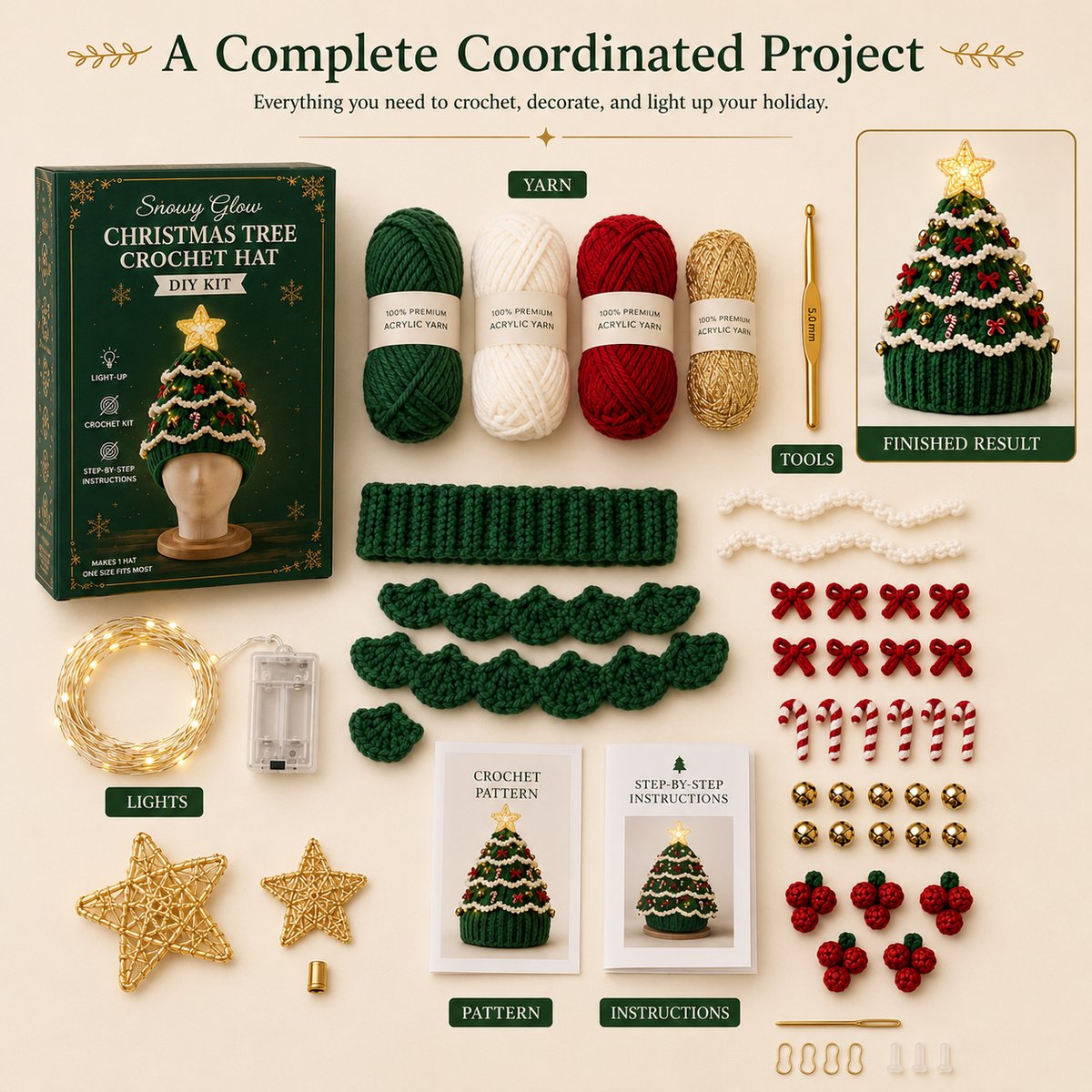 🔥 Black-Friday-Angebot: 49 % Rabatt – Komplettes leuchtendes Weihnachtsbaum-Häkelmützen-DIY-Set