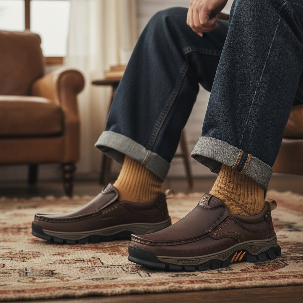 Voguevina™ Orthopädische bequeme lässige Slipper aus echtem Leder für Herren