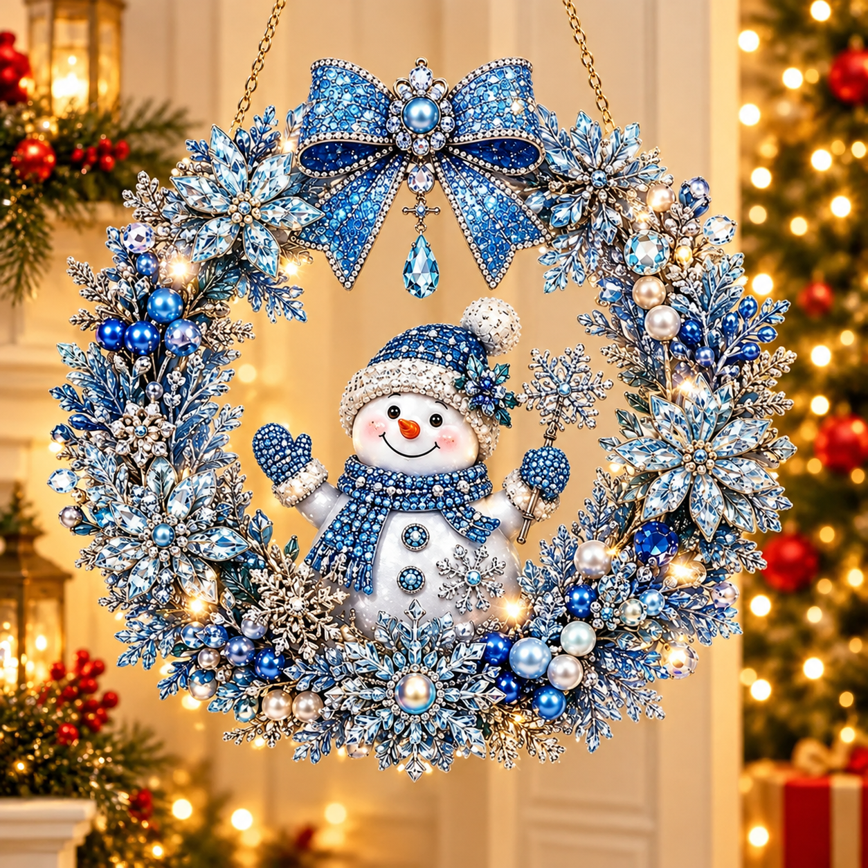 DIY DIY Crystal Art Kit Acrylic Hanging Ornament, Pearl & Special Shaped Drill Art, Double-Sided Printed Patriotic Home Decor(Flowers and Birds)
