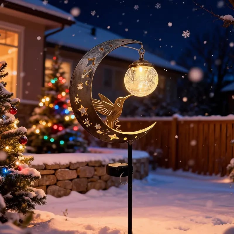 Hummingbird Moon Solar Garden Stake Light - product image 2