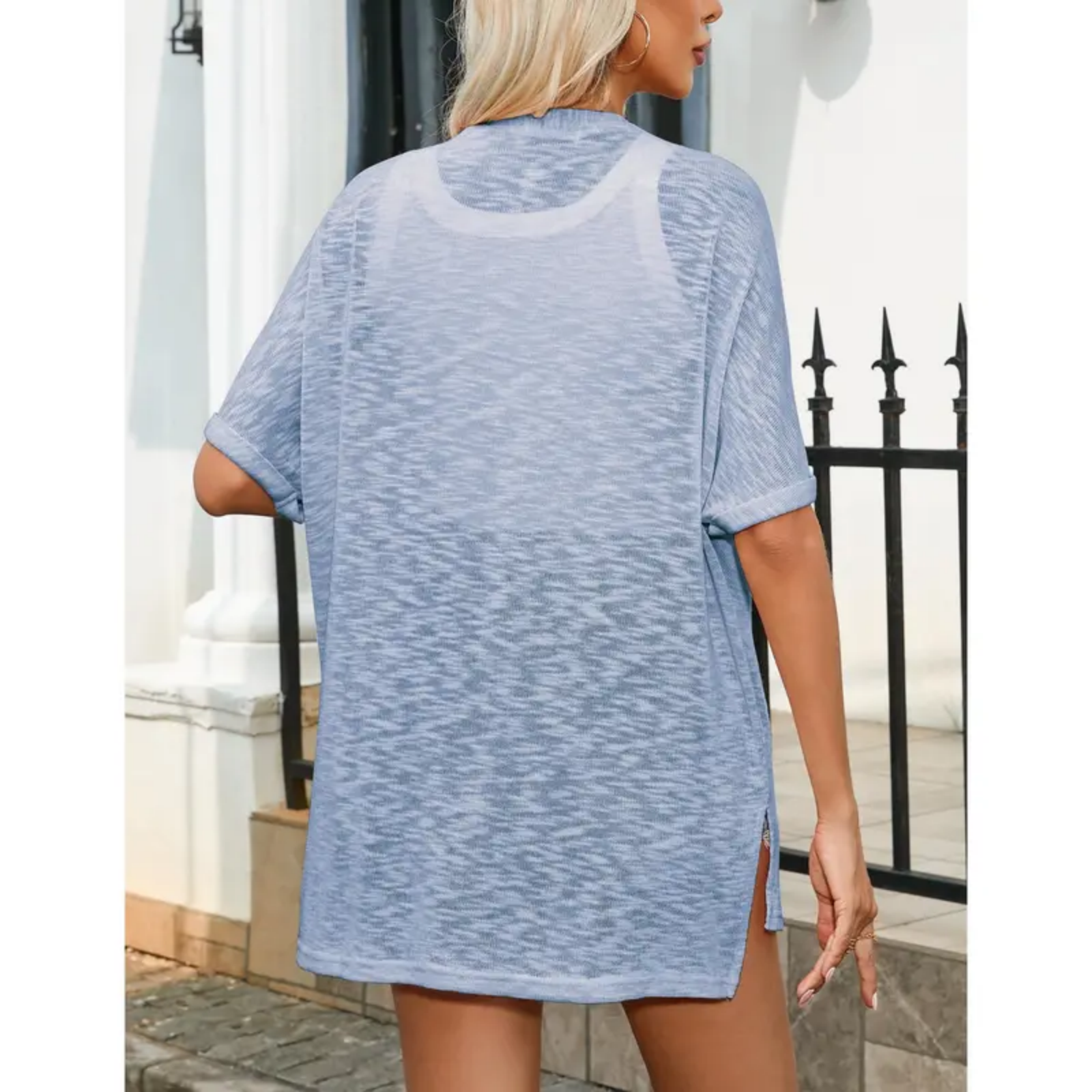 Short-sleeved casual solid coat - product image 6