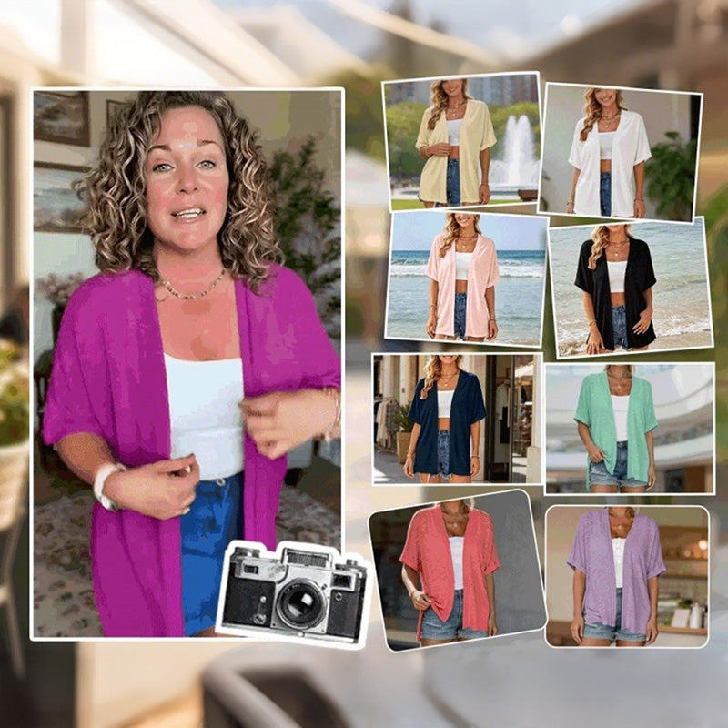 Short-sleeved casual solid coat - product image 3