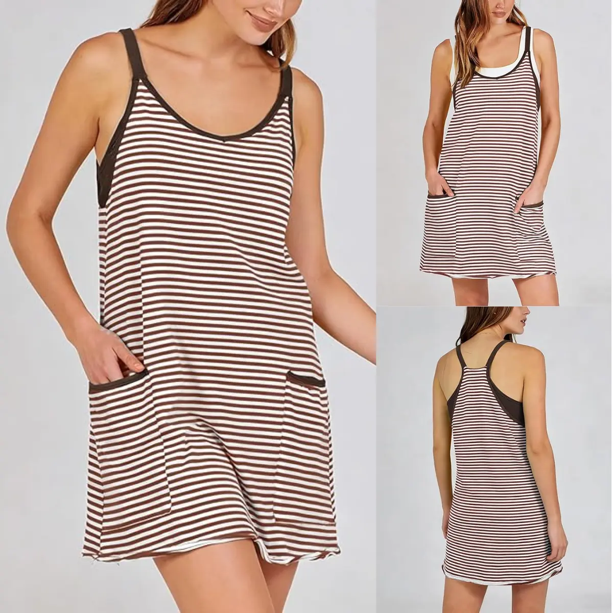 Women's Summer Sleeveless 4th Of July Striped Mini Dress with - product image 8