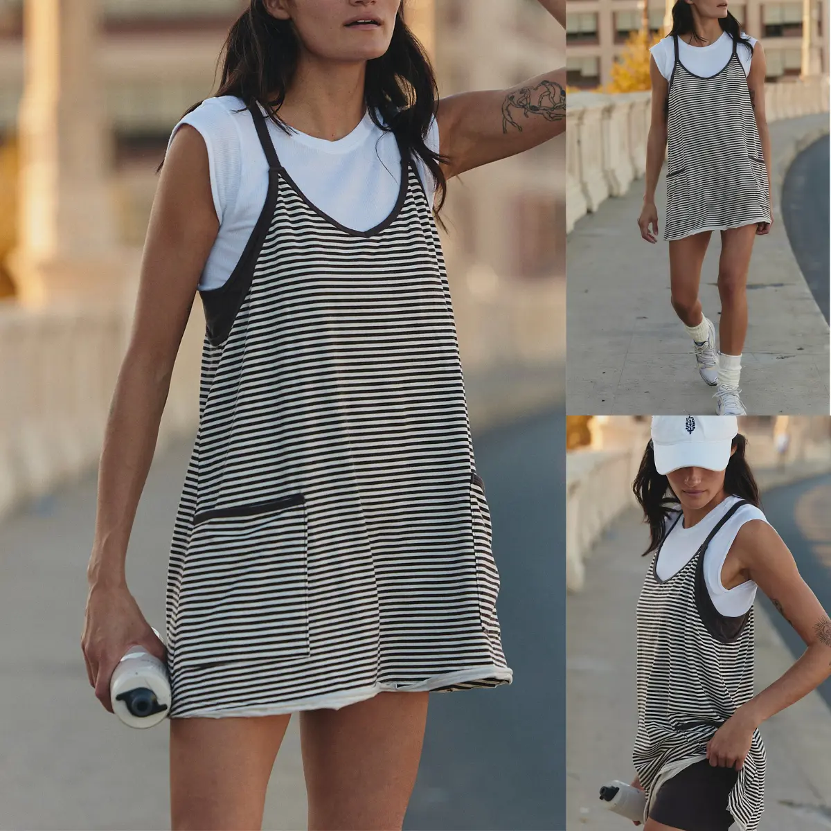 Women's Summer Sleeveless 4th Of July Striped Mini Dress with - product image 5