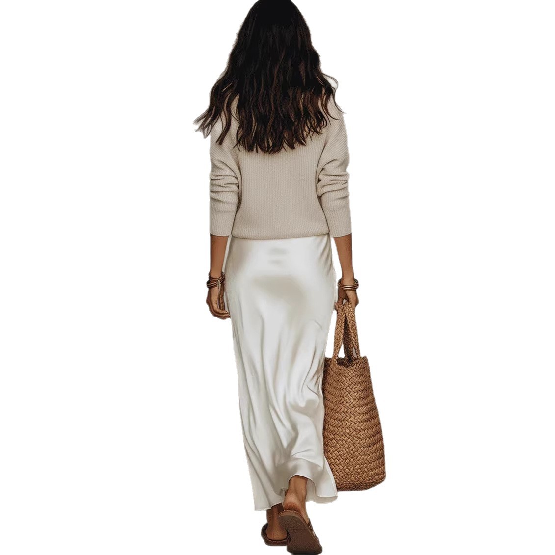 Women's Women V Neck Loose Knit Pullover Satin Spaghetti Strap - product image 35