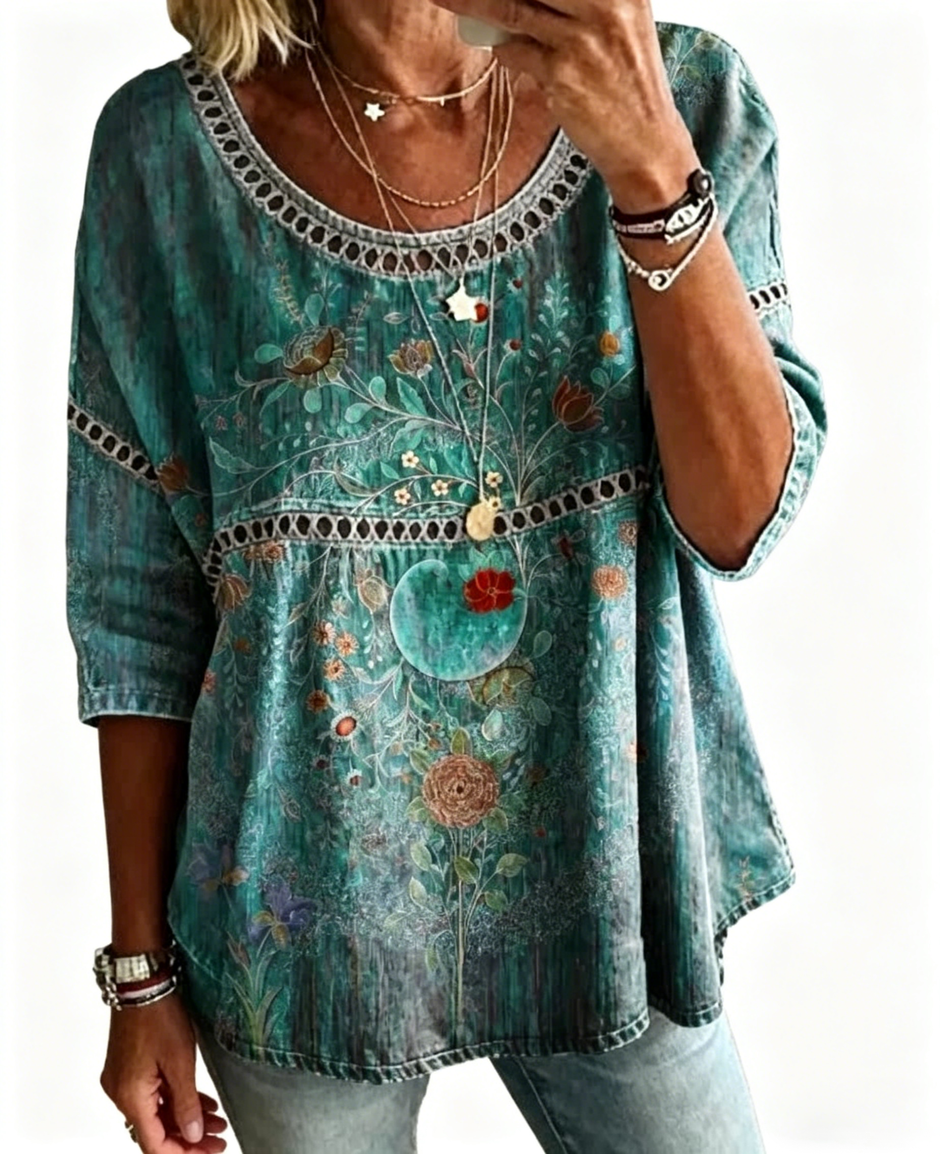 Women's Vintage Abstract Casual Loose Blouse Shirt - product image 31