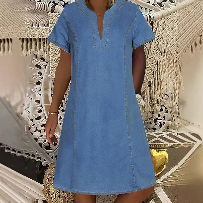 Women's denim dress detail or size guide image 13
