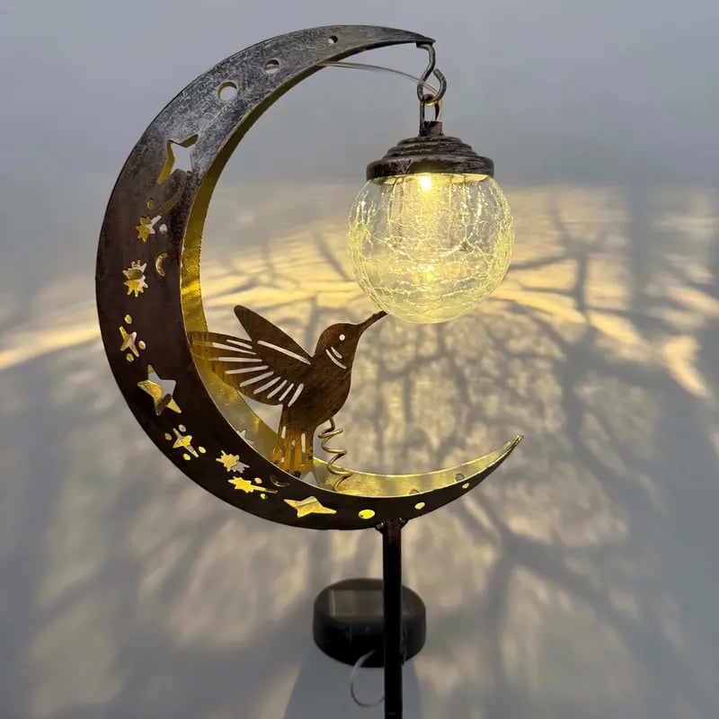Hummingbird Moon Solar Garden Stake Light - product image 3