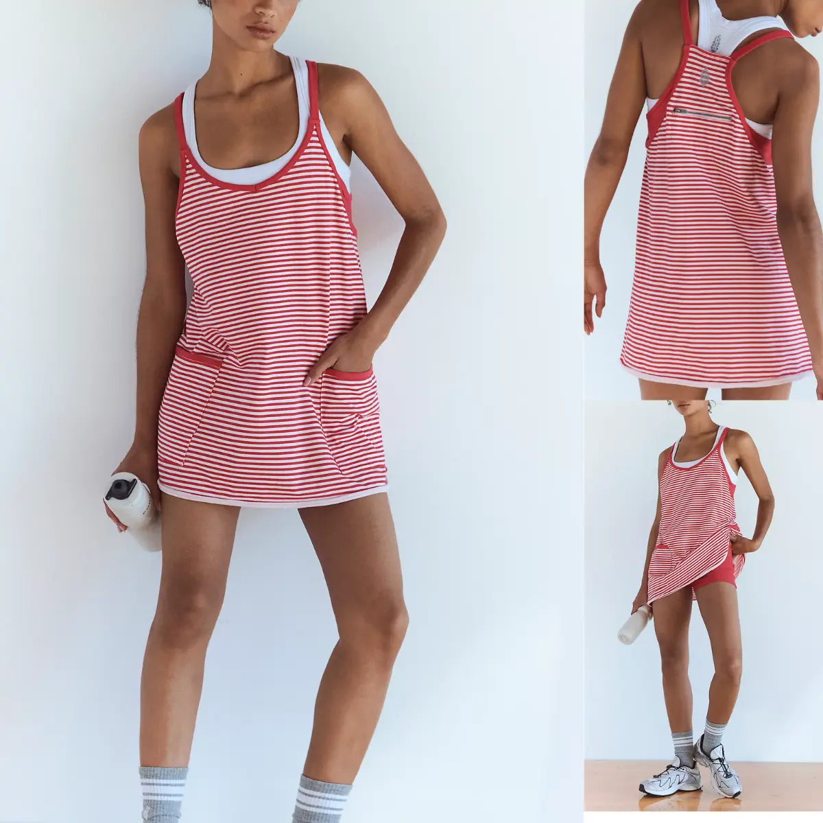 Women's Summer Sleeveless 4th Of July Striped Mini Dress with - product image 3