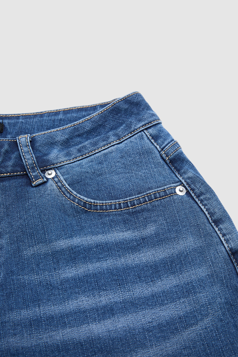 Wash Button Fly Mid Waist Barrel Leg Crop Jeans Without Belt - product image 8