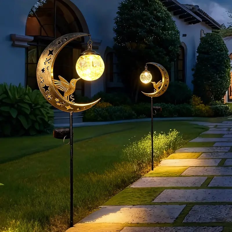 Hummingbird Moon Solar Garden Stake Light - product image 6