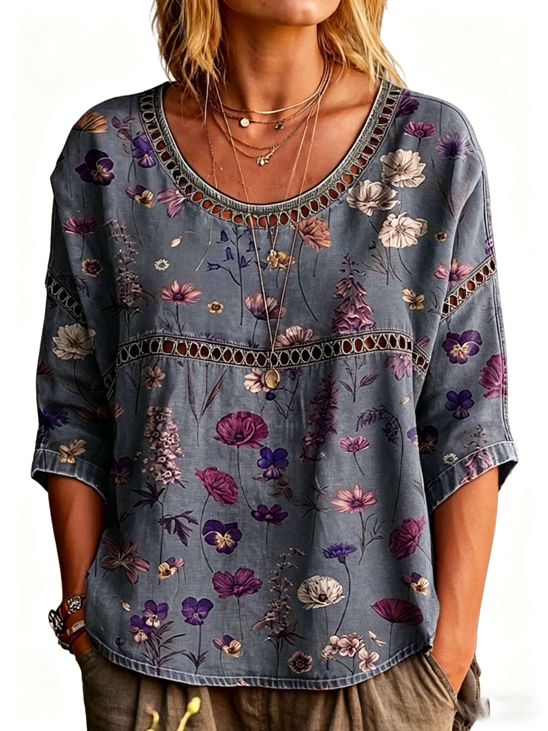 Women's Vintage Abstract Casual Loose Blouse Shirt - product image 21