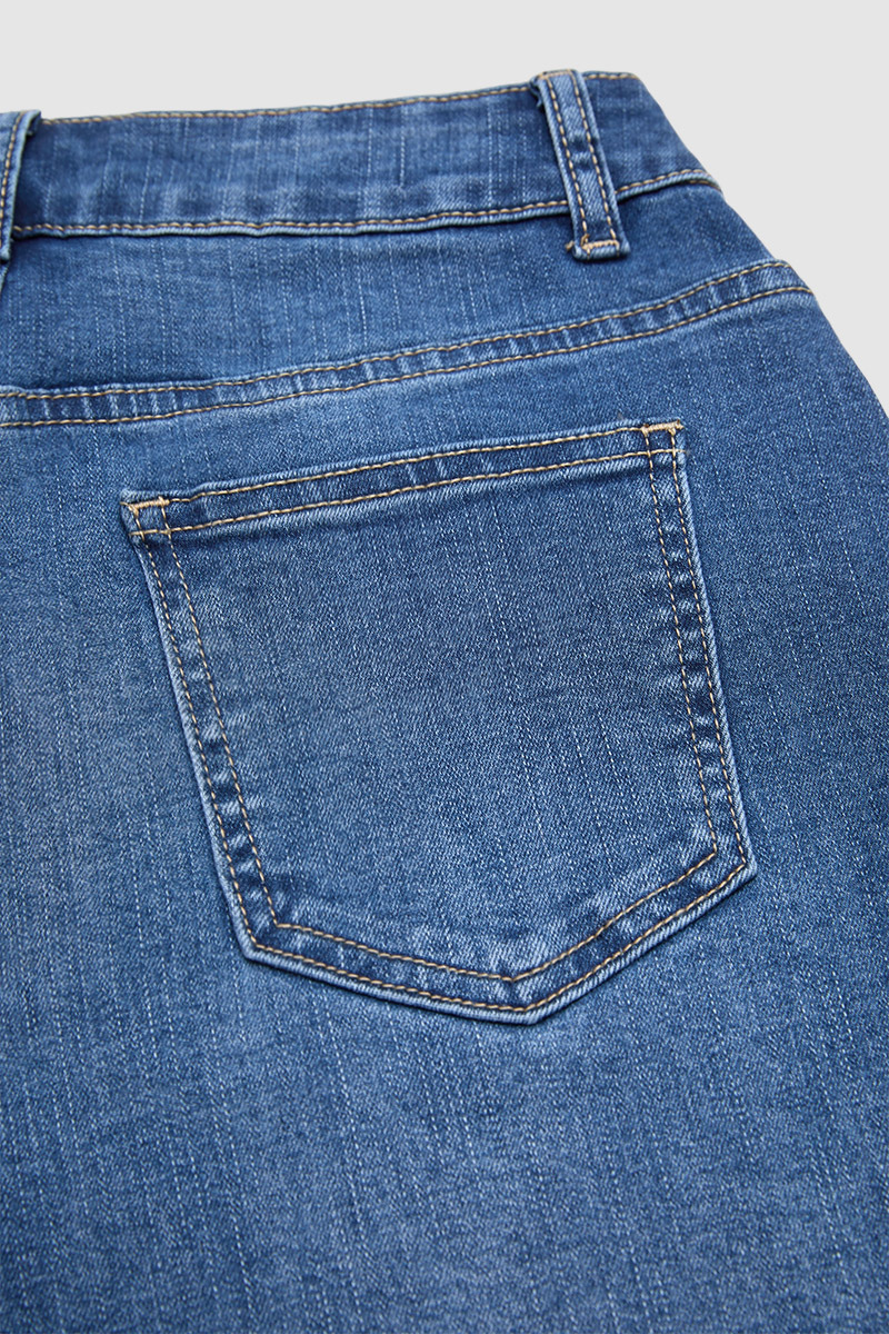 Wash Button Fly Mid Waist Barrel Leg Crop Jeans Without Belt - product image 9
