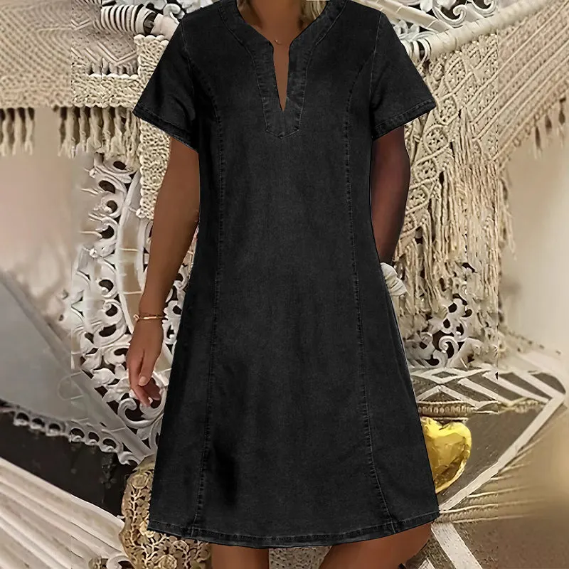 Women's denim dress detail or size guide image 14