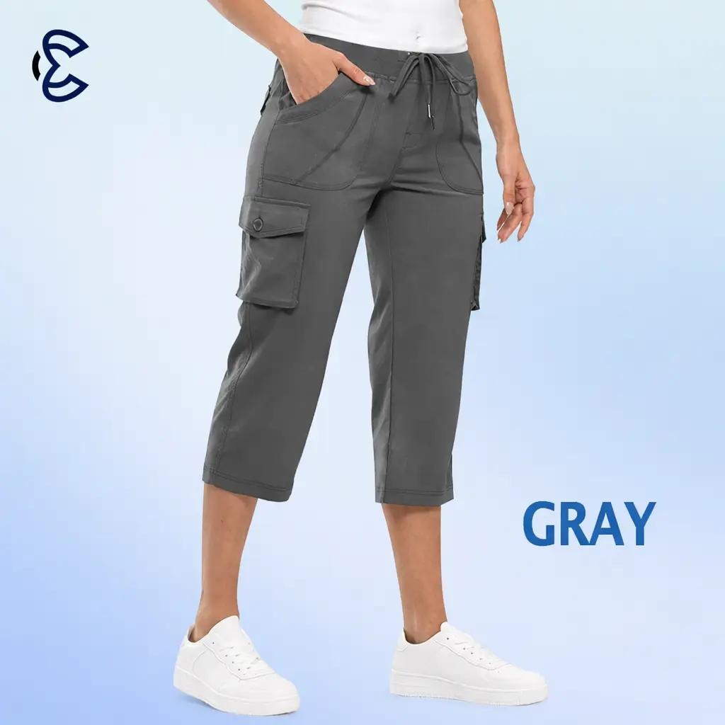 ComfyEase - Women Lightweight Cargo Capri Hiking Cropped Pants