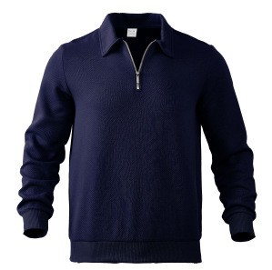 Men's Textured Half-Zip Polo Sweatshirt