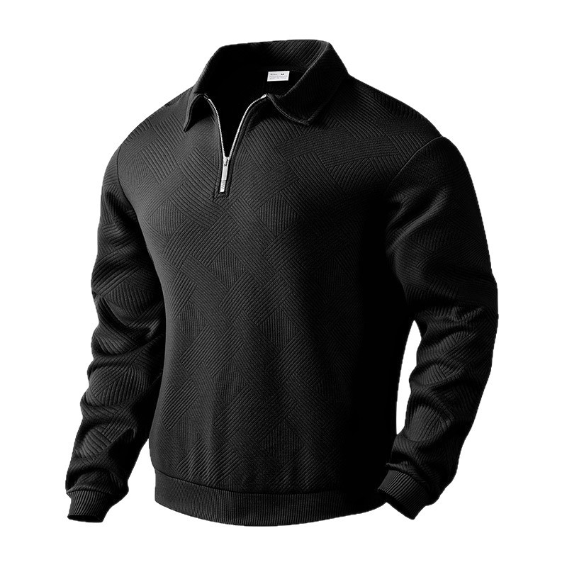 Men's Textured Half-Zip Polo Sweatshirt