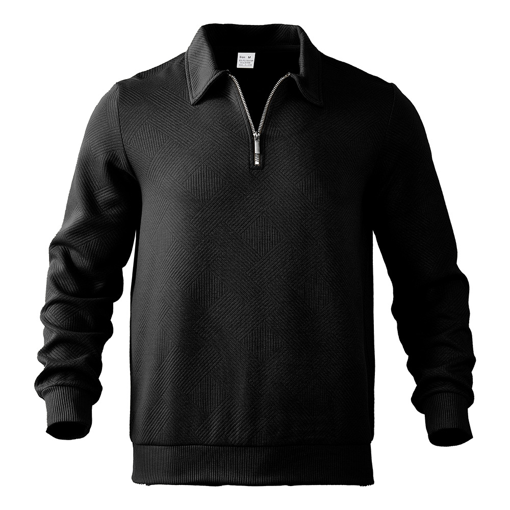 Men's Textured Half-Zip Polo Sweatshirt