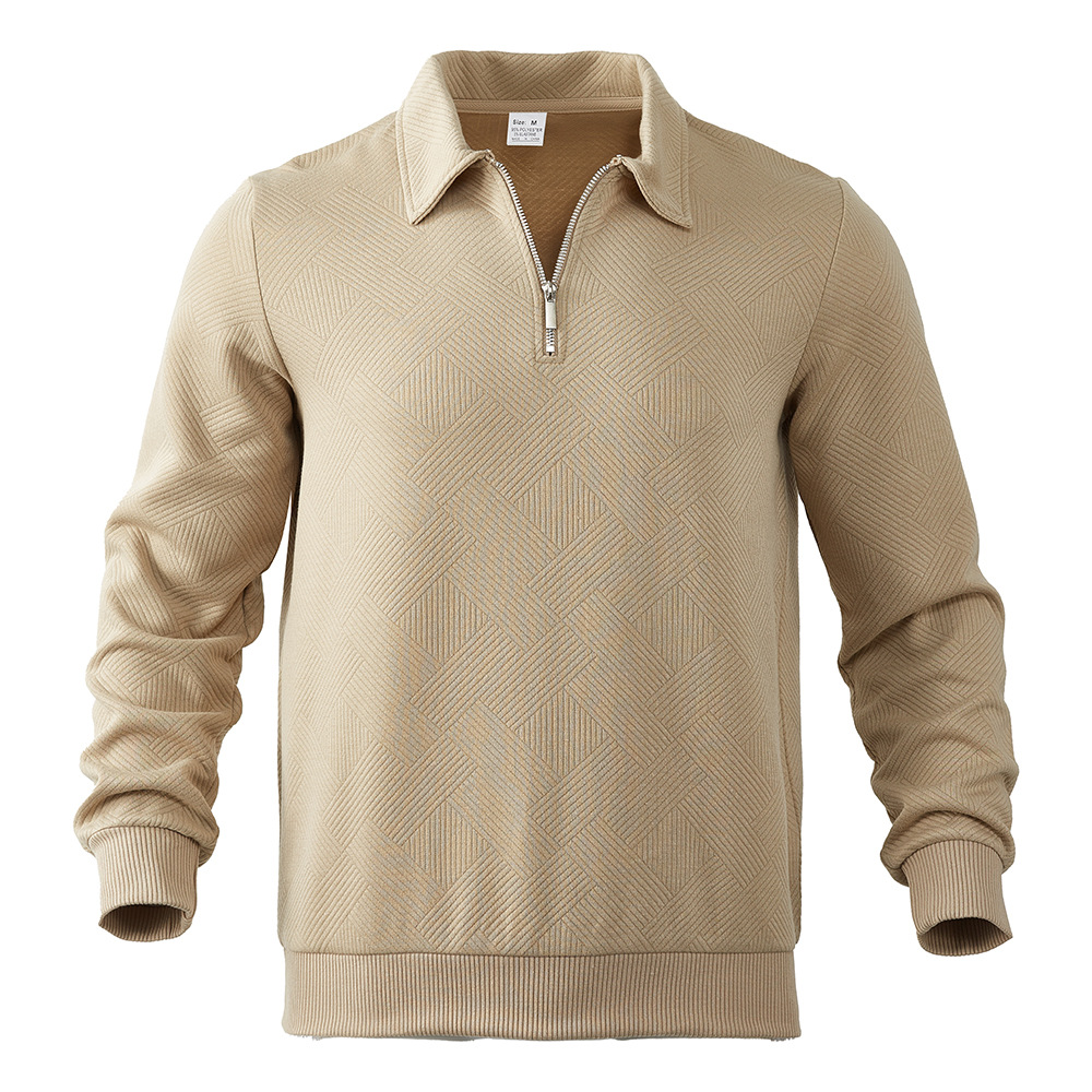 Men's Textured Half-Zip Polo Sweatshirt