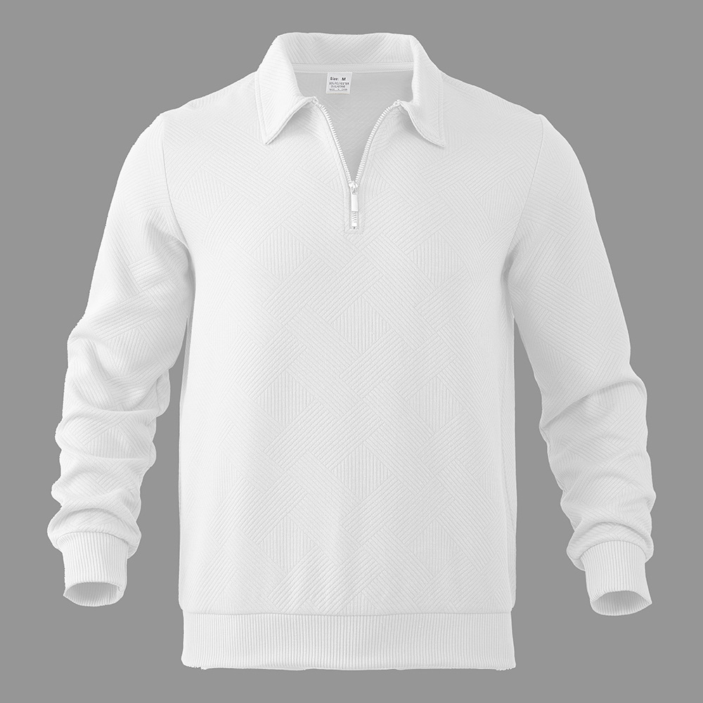 Men's Textured Half-Zip Polo Sweatshirt