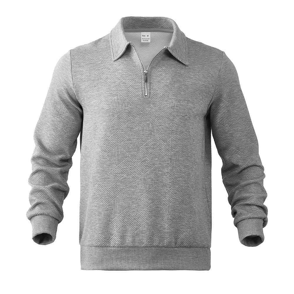 Men's Textured Half-Zip Polo Sweatshirt