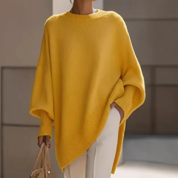 Women's Cozy LooseAsymmetrical HemSweater