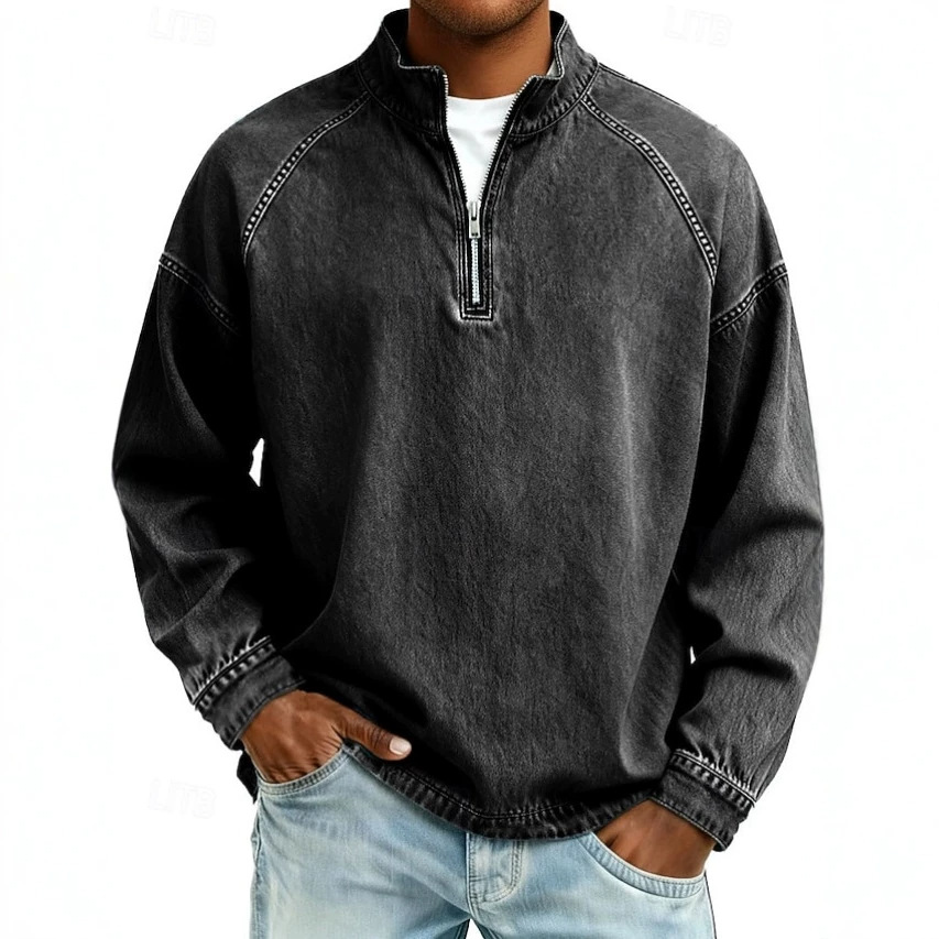 Men's Vintage Washed Quarter-Zip Pullover