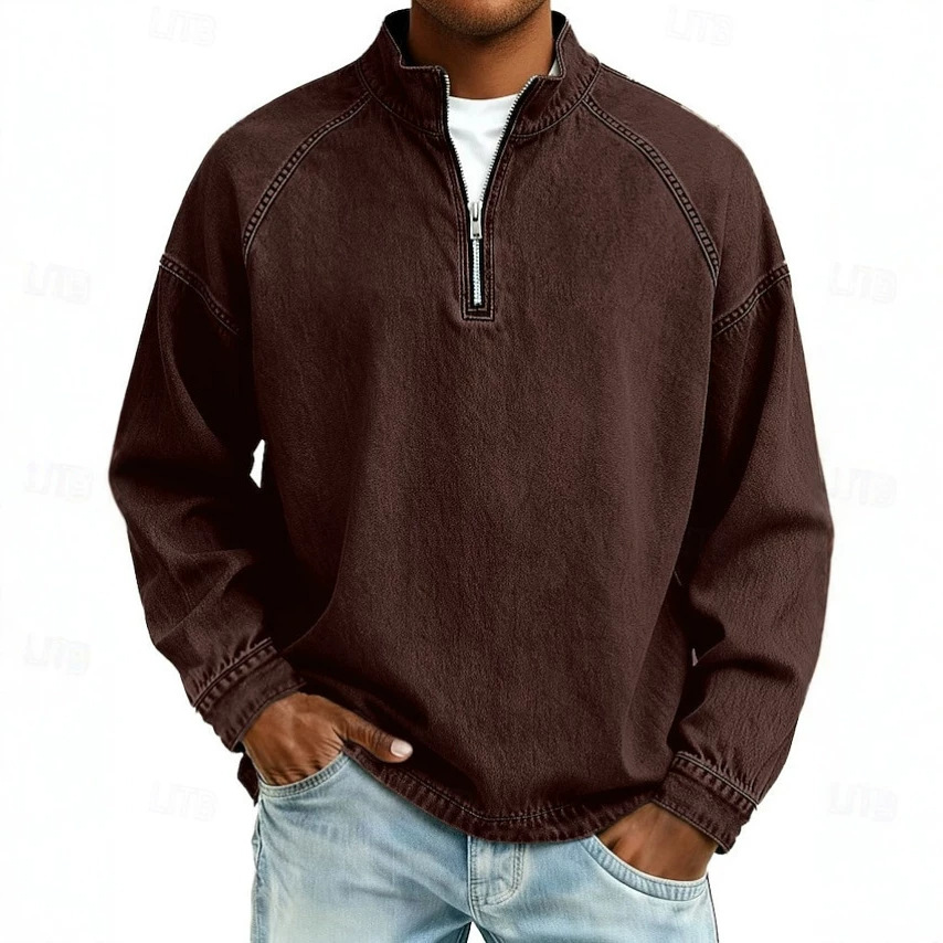 Men's Vintage Washed Quarter-Zip Pullover