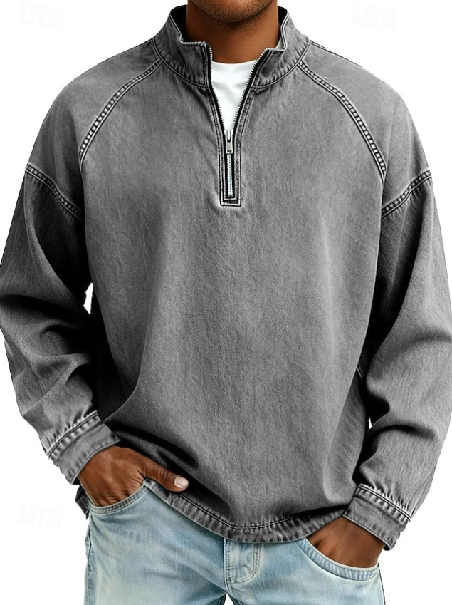 Men's Vintage Washed Quarter-Zip Pullover