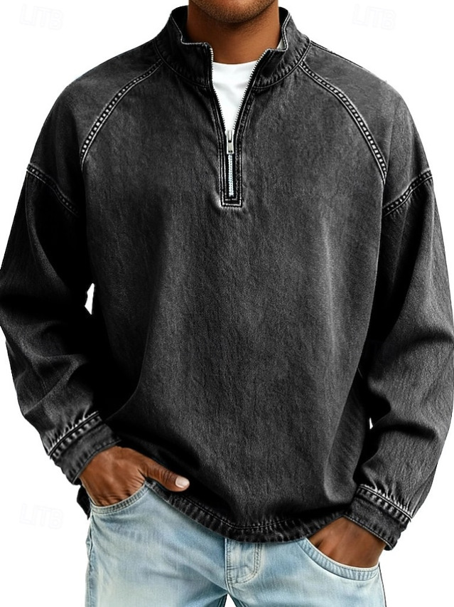Men's Vintage Washed Quarter-Zip Pullover