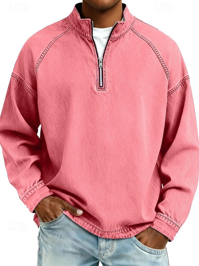 Men's Vintage Washed Quarter-Zip Pullover