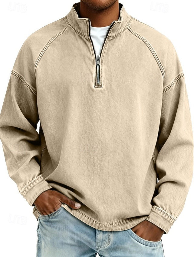 Men's Vintage Washed Quarter-Zip Pullover