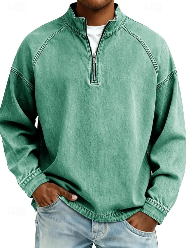 Men's Vintage Washed Quarter-Zip Pullover