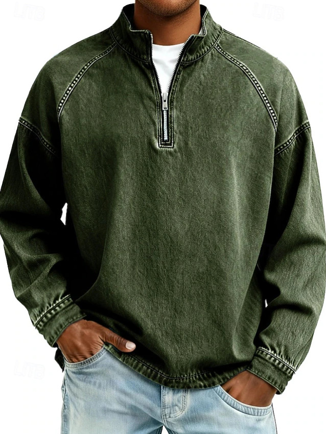 Men's Vintage Washed Quarter-Zip Pullover