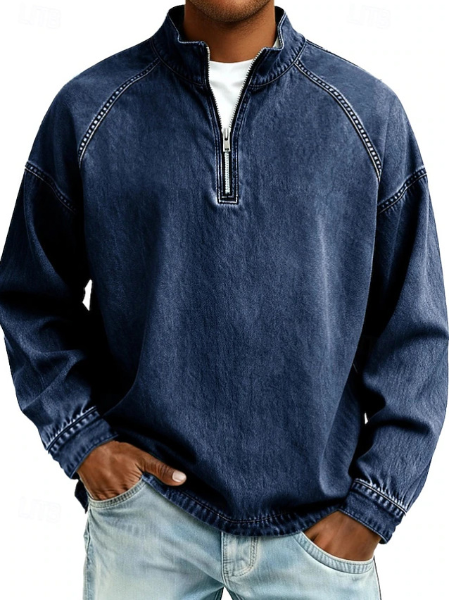 Men's Vintage Washed Quarter-Zip Pullover