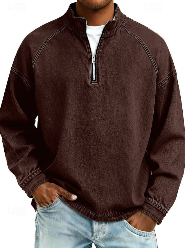 Men's Vintage Washed Quarter-Zip Pullover