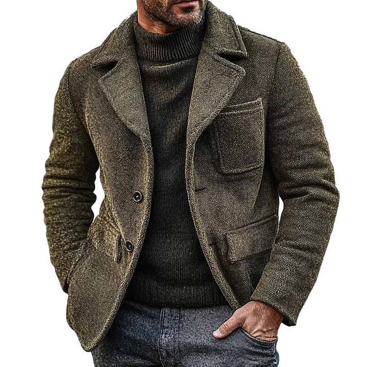 Men's Vintage Textured Notch-Lapel Blazer