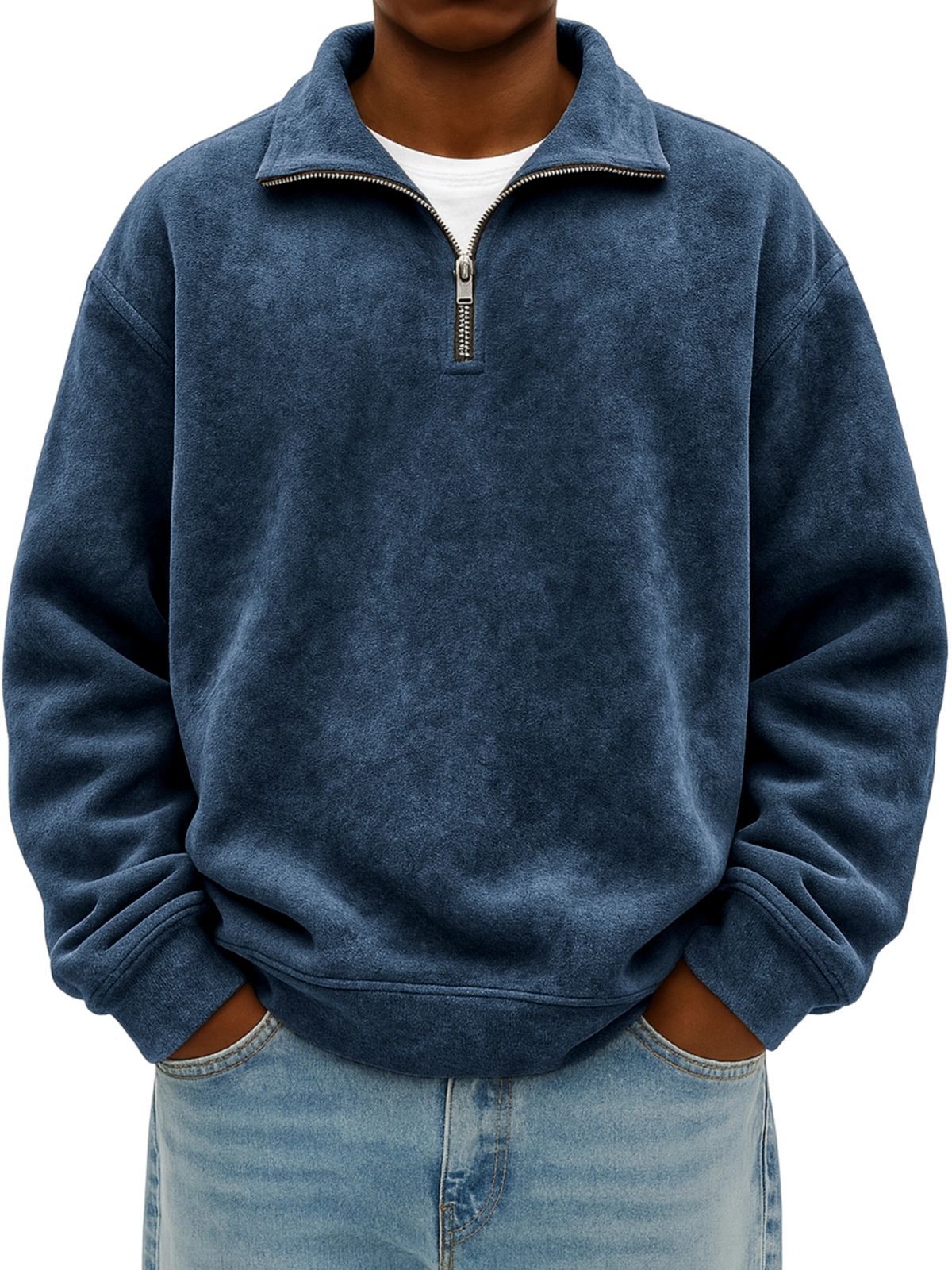 Navy half-zip sweatshirt