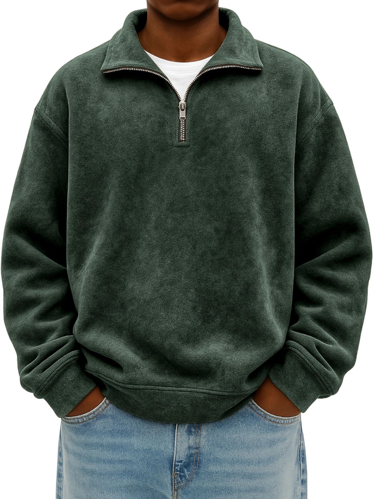 Dark Green half-zip sweatshirt