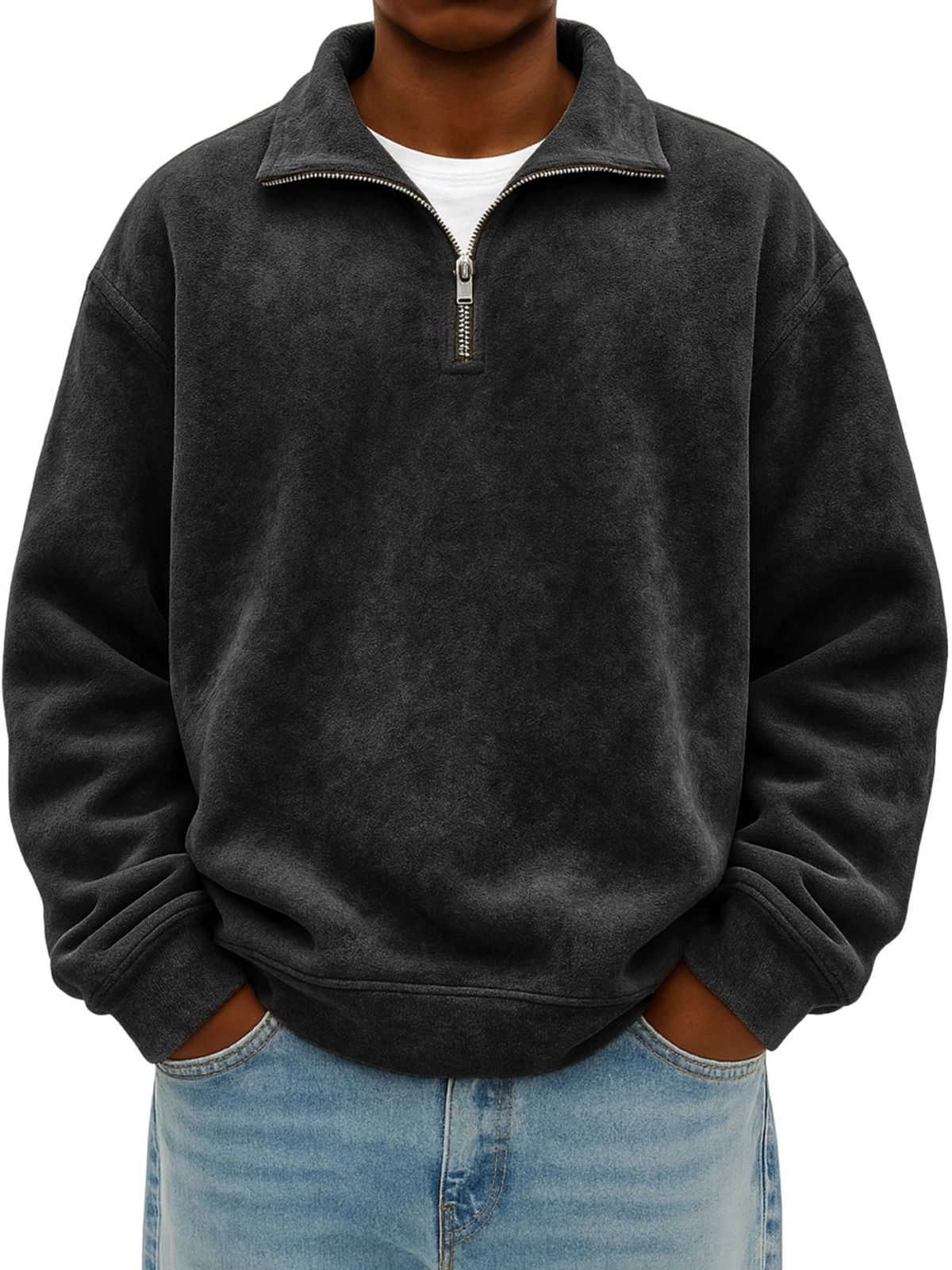 Black half-zip sweatshirt